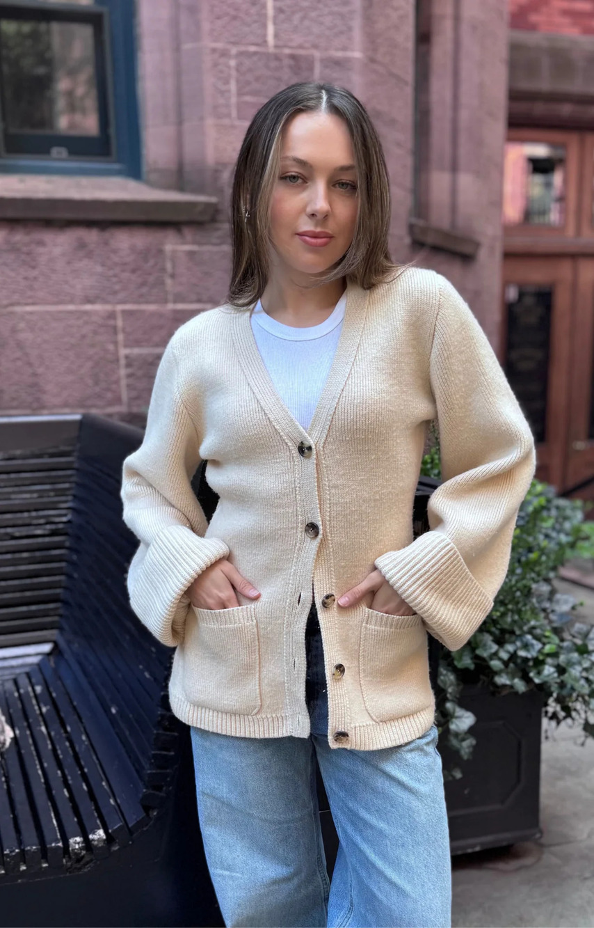 Khaite Scarlet Cardigan in Glaze